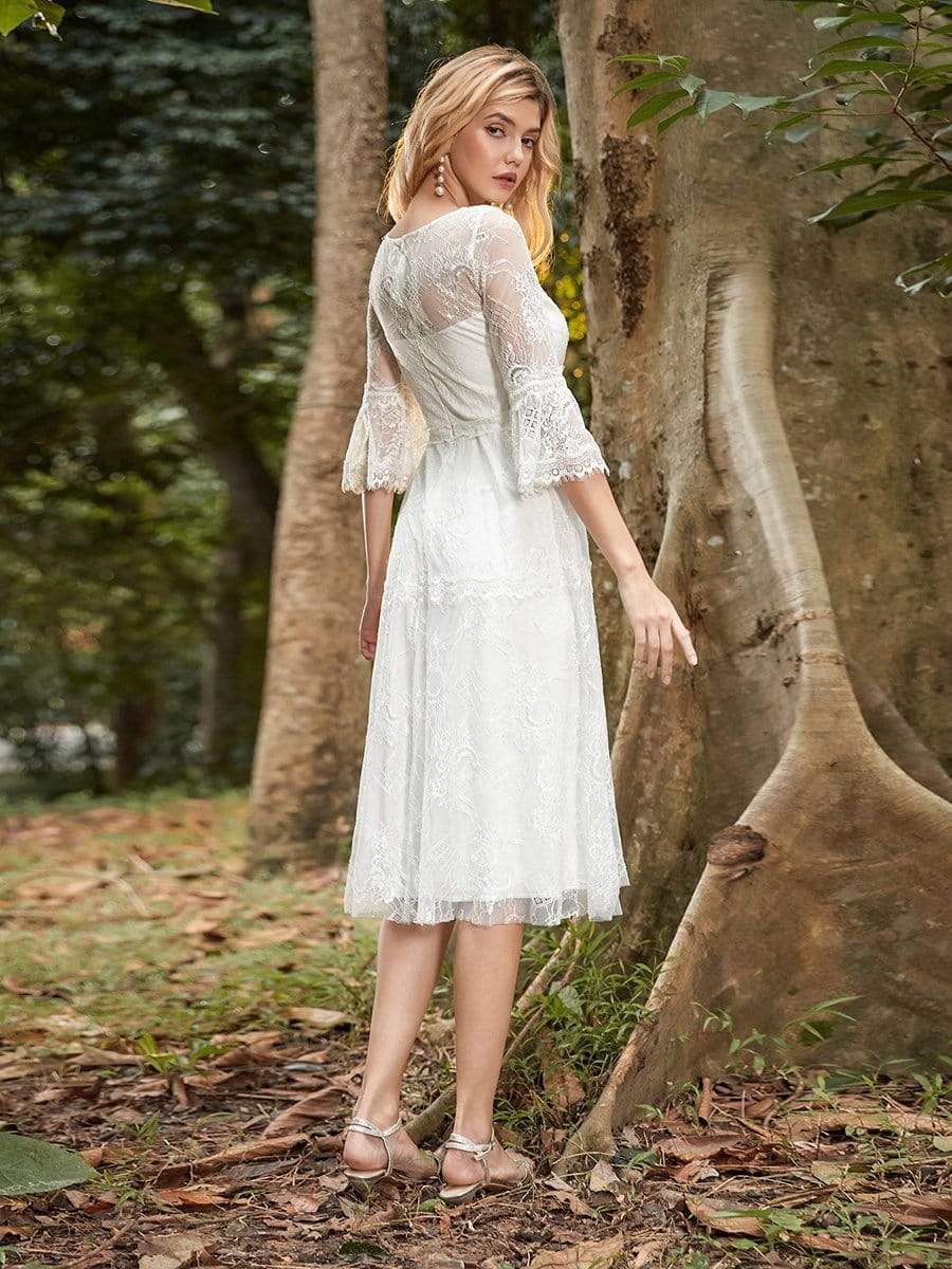 Elegant Knee Length Lace Casual Dress for Cocktail